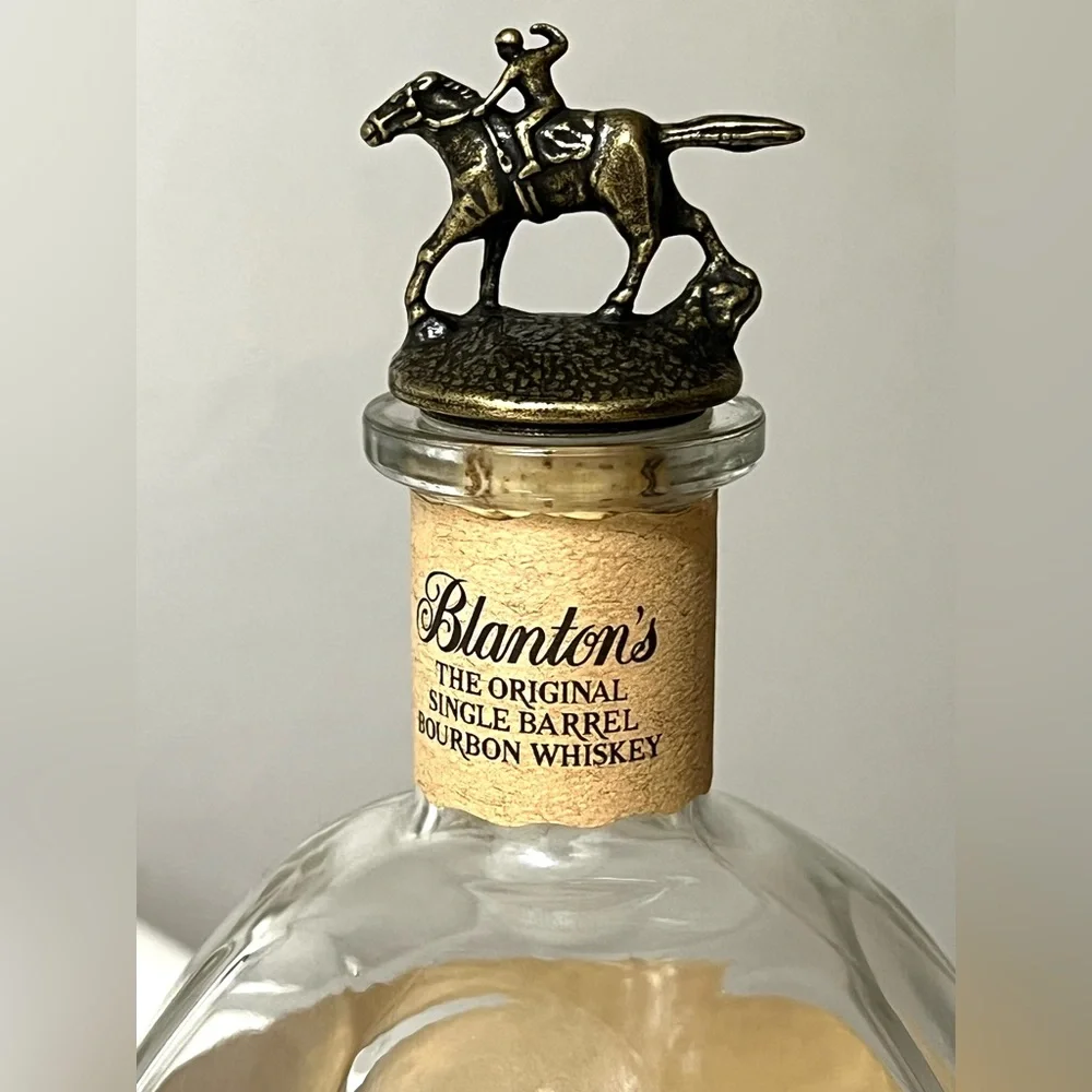 Blanton's Single Barrel Bourbon Whiskey EMPTY Bottle Horse & Jockey Stopper 8.5